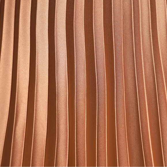 Gold Pleated Midi Skirt - Picture 5 of 10